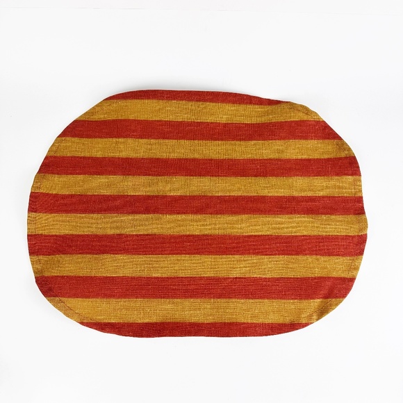 NEW IKEA Krosamos Orange Red Striped Placemat Oblong 17.75"x13.75" Linen/Cotton - Picture 1 of 8